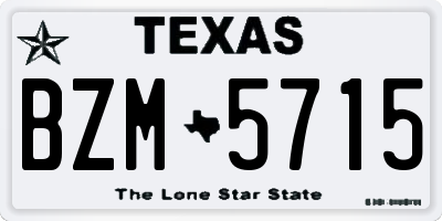 TX license plate BZM5715