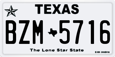 TX license plate BZM5716