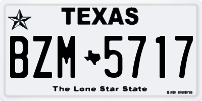 TX license plate BZM5717