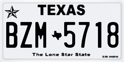 TX license plate BZM5718