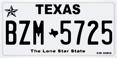 TX license plate BZM5725