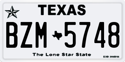 TX license plate BZM5748