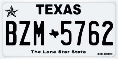 TX license plate BZM5762