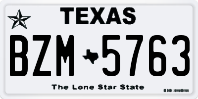 TX license plate BZM5763