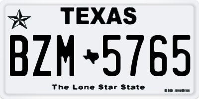 TX license plate BZM5765