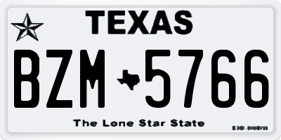 TX license plate BZM5766
