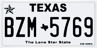 TX license plate BZM5769