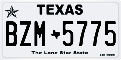 TX license plate BZM5775