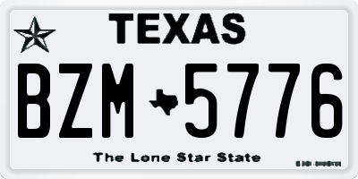 TX license plate BZM5776