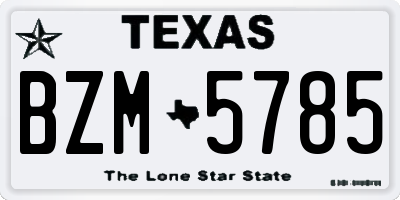 TX license plate BZM5785