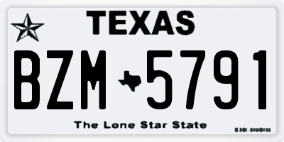TX license plate BZM5791