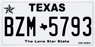 TX license plate BZM5793