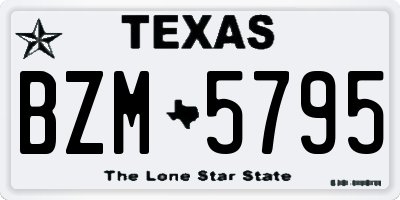TX license plate BZM5795