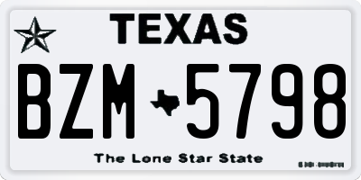 TX license plate BZM5798