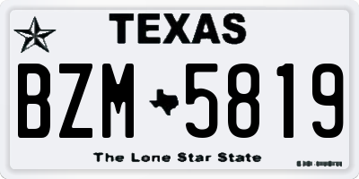 TX license plate BZM5819
