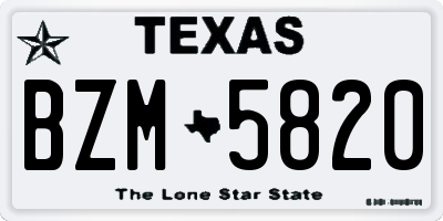 TX license plate BZM5820