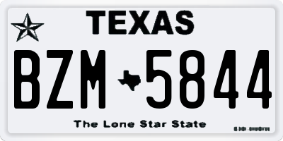 TX license plate BZM5844
