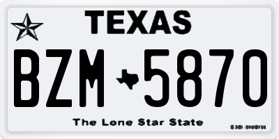 TX license plate BZM5870