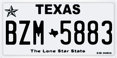 TX license plate BZM5883