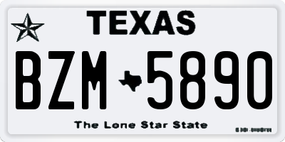 TX license plate BZM5890