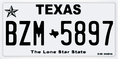 TX license plate BZM5897