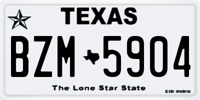 TX license plate BZM5904