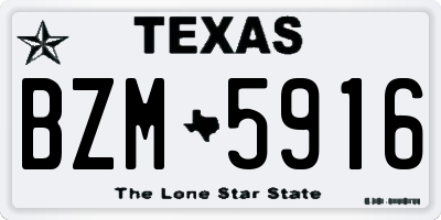 TX license plate BZM5916