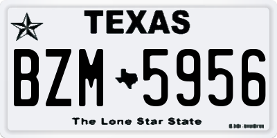 TX license plate BZM5956