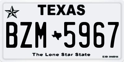 TX license plate BZM5967