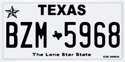 TX license plate BZM5968