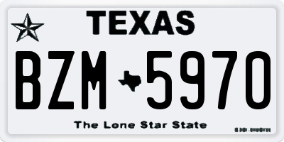 TX license plate BZM5970
