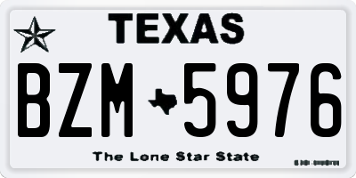 TX license plate BZM5976