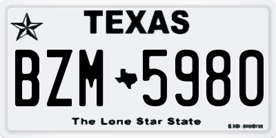 TX license plate BZM5980