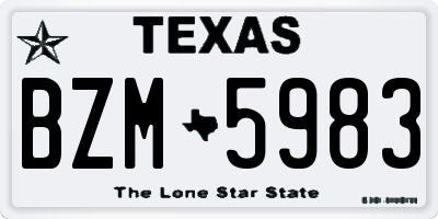 TX license plate BZM5983