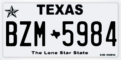 TX license plate BZM5984