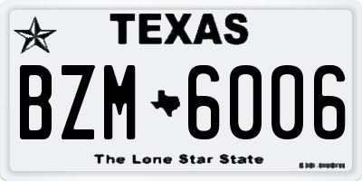 TX license plate BZM6006