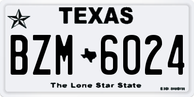 TX license plate BZM6024