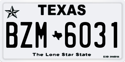 TX license plate BZM6031