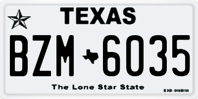 TX license plate BZM6035