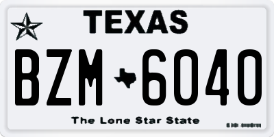 TX license plate BZM6040