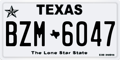 TX license plate BZM6047