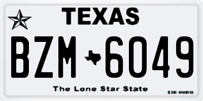TX license plate BZM6049