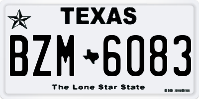 TX license plate BZM6083