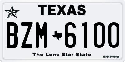 TX license plate BZM6100