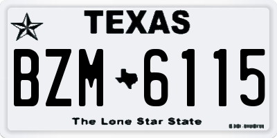 TX license plate BZM6115