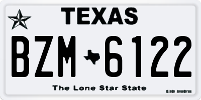 TX license plate BZM6122