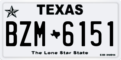 TX license plate BZM6151