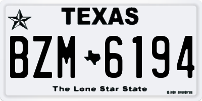 TX license plate BZM6194