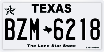 TX license plate BZM6218