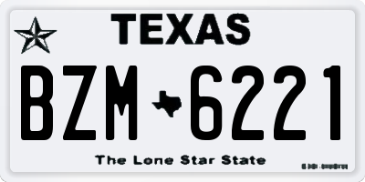 TX license plate BZM6221